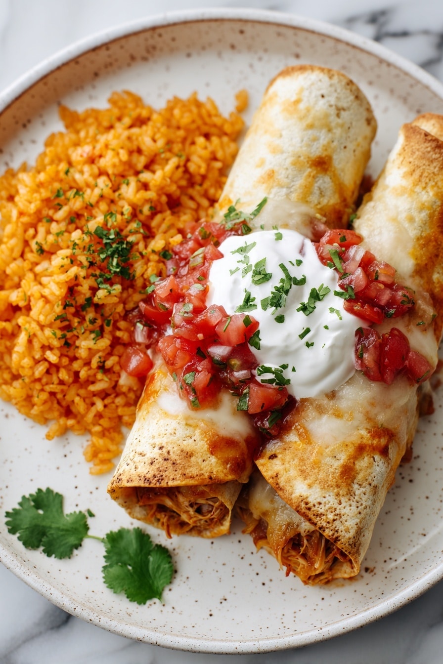 The Best Chicken Chimichangas Recipe - Serving