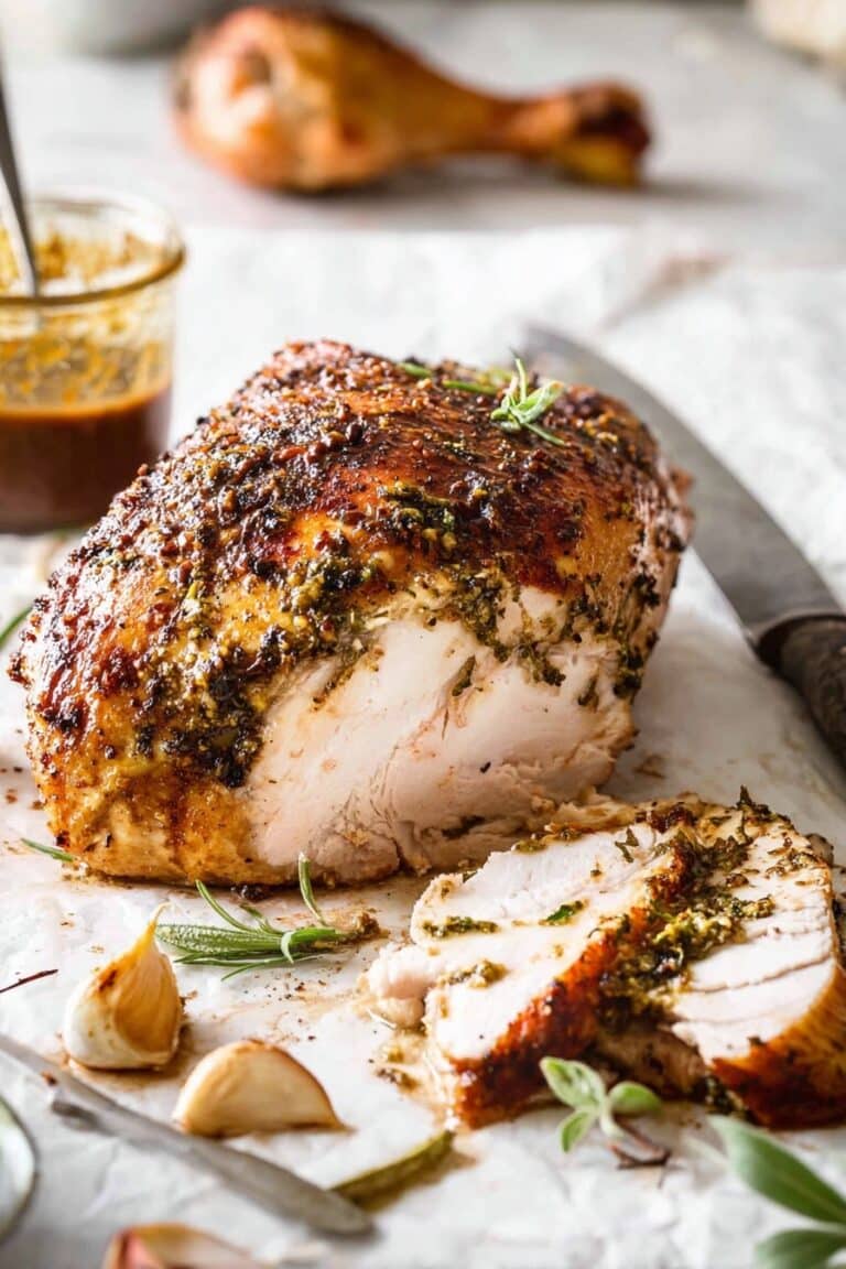 Garlic Herb Butter Roasted Turkey Breast Recipe