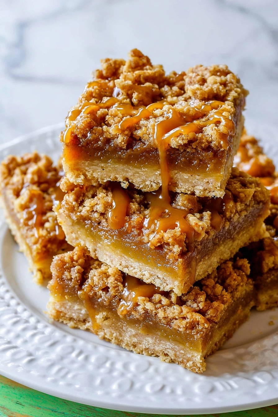 Salted Caramel Apple Pie Bars Recipe - Serving