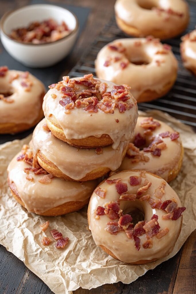 Maple Donuts with Bacon and Maple Glaze Recipe