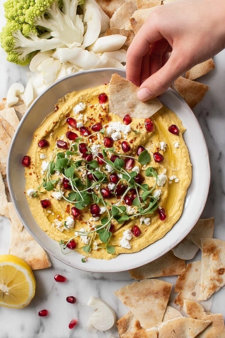 Butternut Squash Hummus with Feta and Pomegranates Recipe