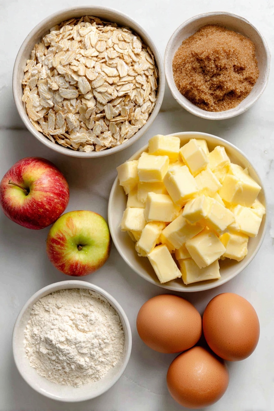 Flat lay of a small white ceramic bowl of warm milk, a small white ceramic bowl with light brown active dry yeast granules, a small white ceramic bowl of fine brown sugar, four tablespoons of salted butter at room temperature on a white ceramic plate, three whole uncracked brown eggs, a small white ceramic bowl of all-purpose flour, a small white ceramic bowl of kosher salt, a small white ceramic bowl of granulated sugar, a small white ceramic bowl of ground cinnamon, two chopped Honeycrisp apples on a white ceramic plate, a small white ceramic bowl of cream cheese at room temperature, a small white ceramic bowl of maple syrup, a small white ceramic bowl of powdered sugar, a small white ceramic bowl containing vanilla extract, all arranged symmetrically and balanced, placed on a clean white marble surface, soft natural light, photo taken with an iPhone, professional food photography style, fresh ingredients, white ceramic bowls, no bottles, no duplicates, no utensils, no packaging --ar 2:3 --v 7 --p awthu7i m7354615311229779997 - Apple Cinnamon Rolls with Brown Butter Maple Icing, fall cinnamon roll recipe, apple cinnamon roll ideas, cozy weekend breakfast recipes, homemade cinnamon roll glaze