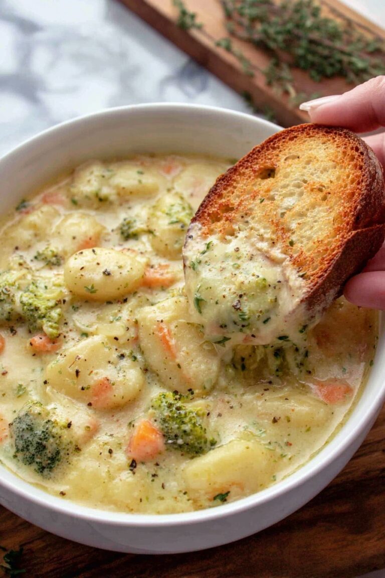 Broccoli Cheddar Gnocchi Soup Recipe