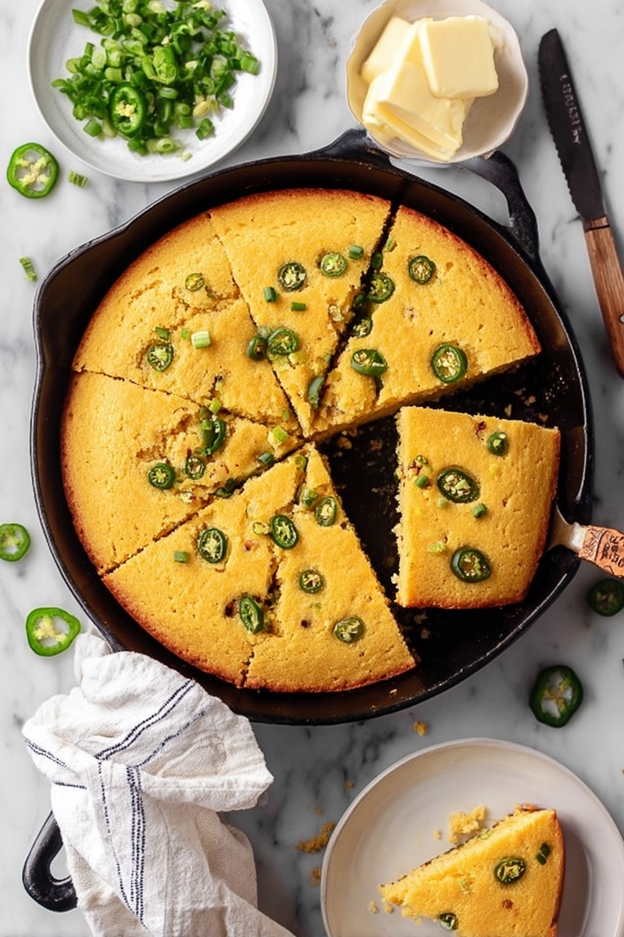 Spicy Jalapeño Cornbread Recipe - Serving