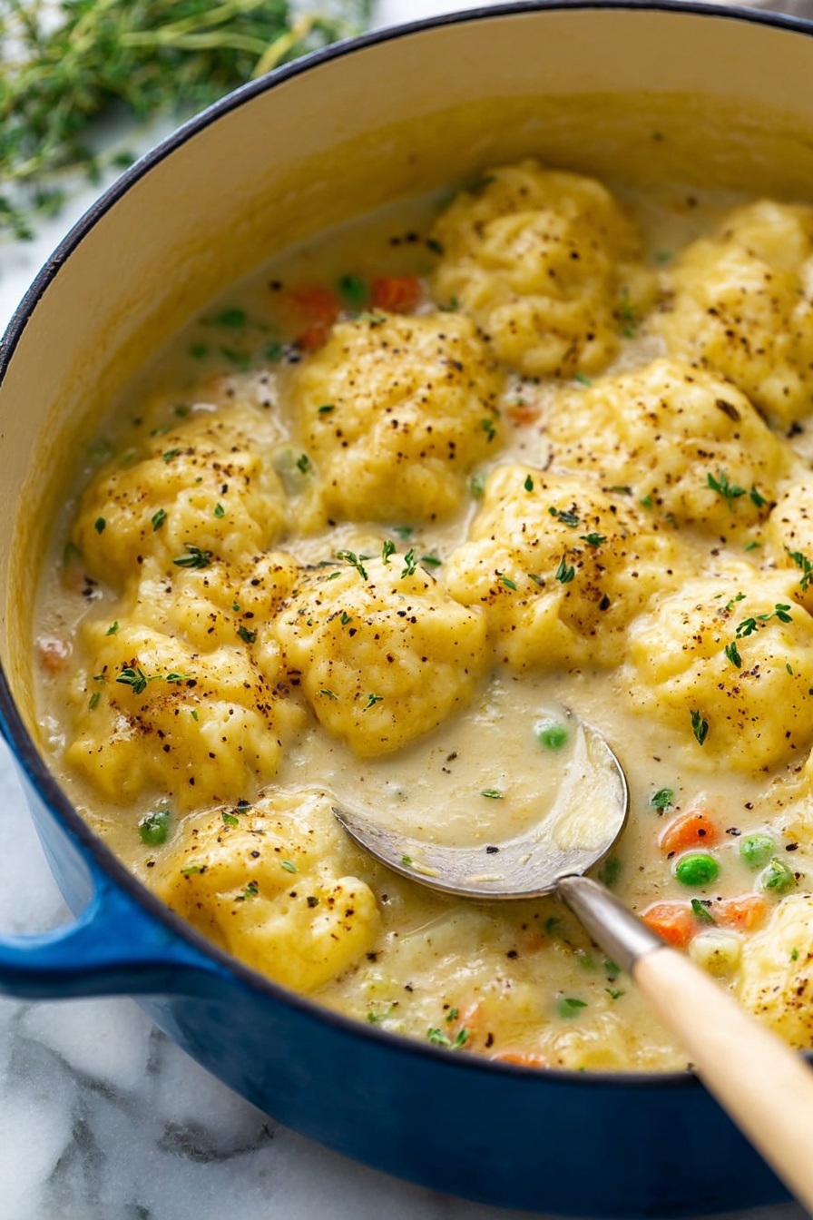 Creamy Chicken and Dumplings Soup Recipe - Serving