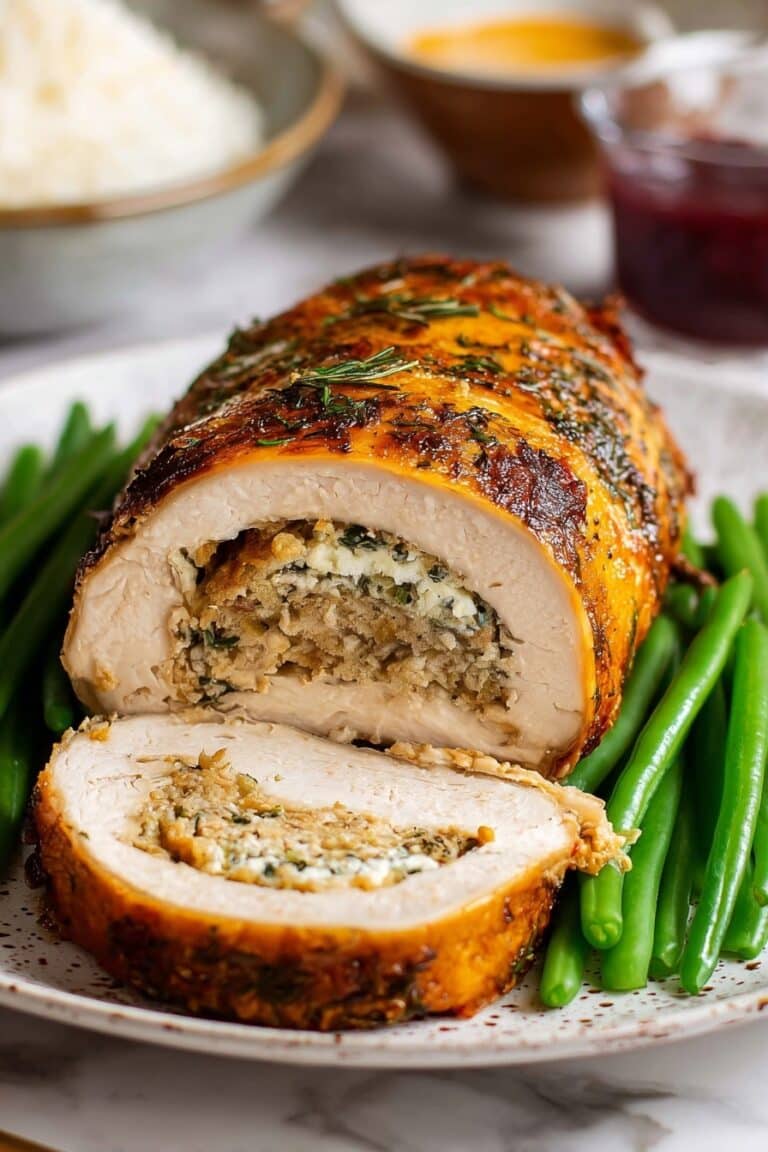 Vegan Seitan Turkey Roast with Stuffing and Roasting Broth Recipe