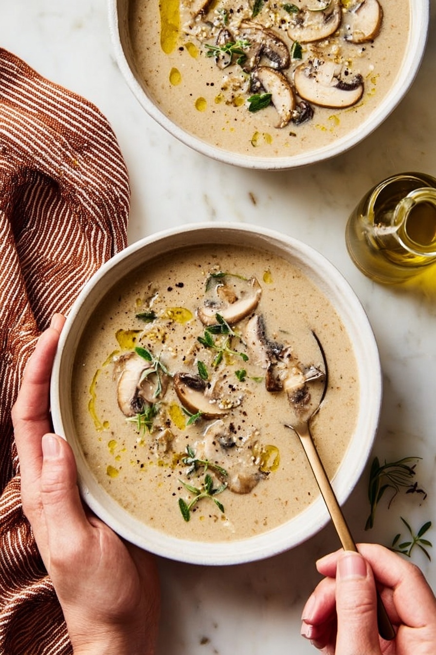 Creamy Mushroom Soup Recipe - Serving