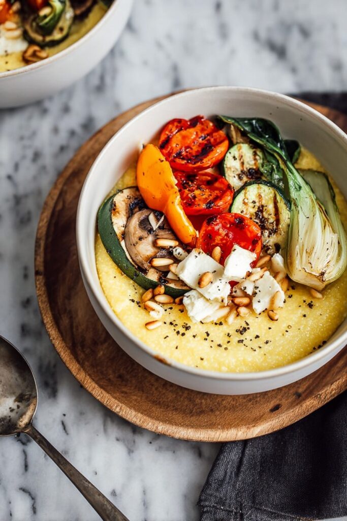 Creamy Goat Cheese Polenta with Ratatouille Recipe