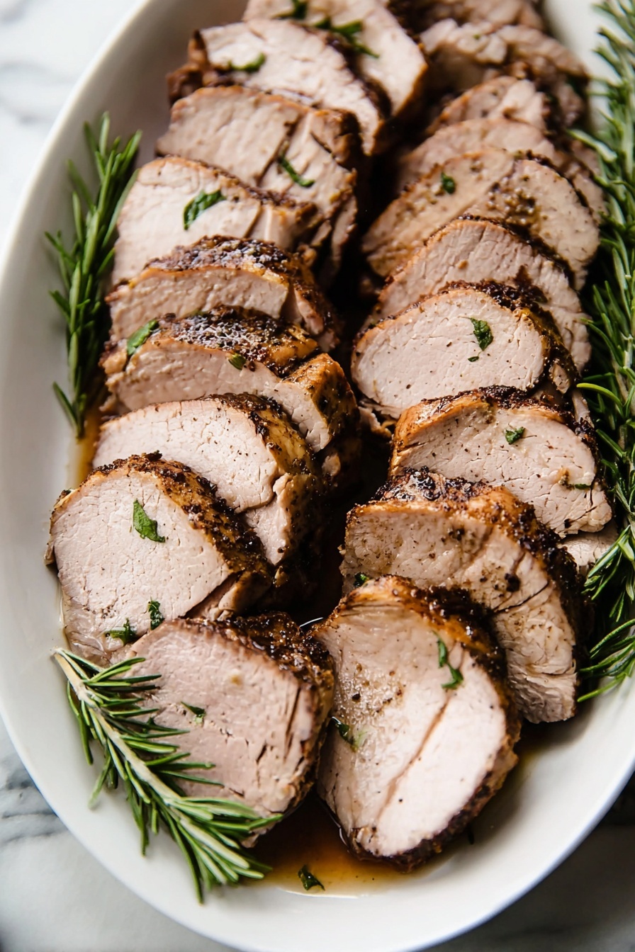 Herb Crusted Pork Tenderloin with Port Wine Sauce Recipe - Serving