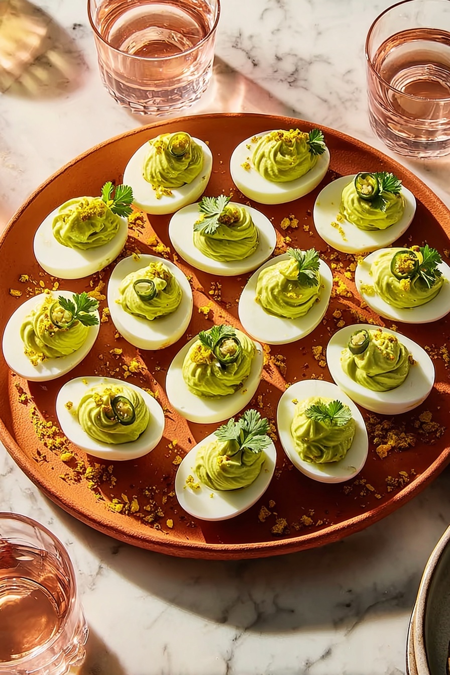 Green Curry Deviled Eggs Recipe - Serving