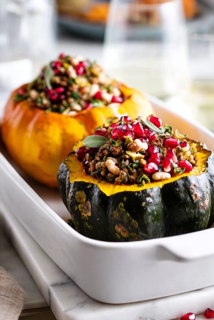 Stuffed Acorn Squash with Tempeh and Herbs Recipe