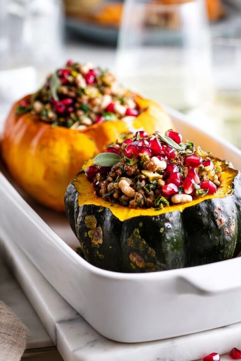Stuffed Acorn Squash with Tempeh and Herbs Recipe