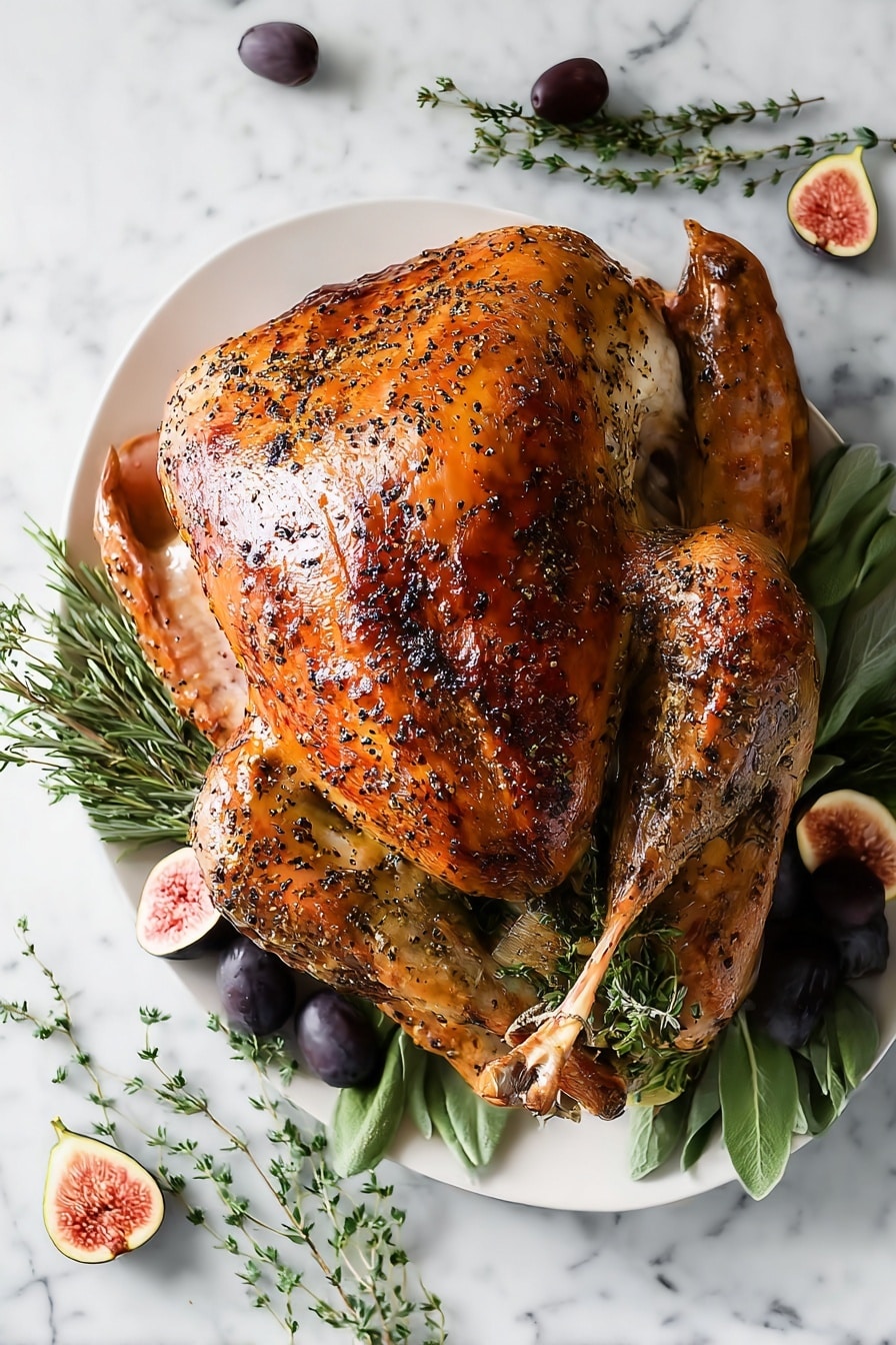 Garlic Butter Roasted Turkey Recipe - Serving