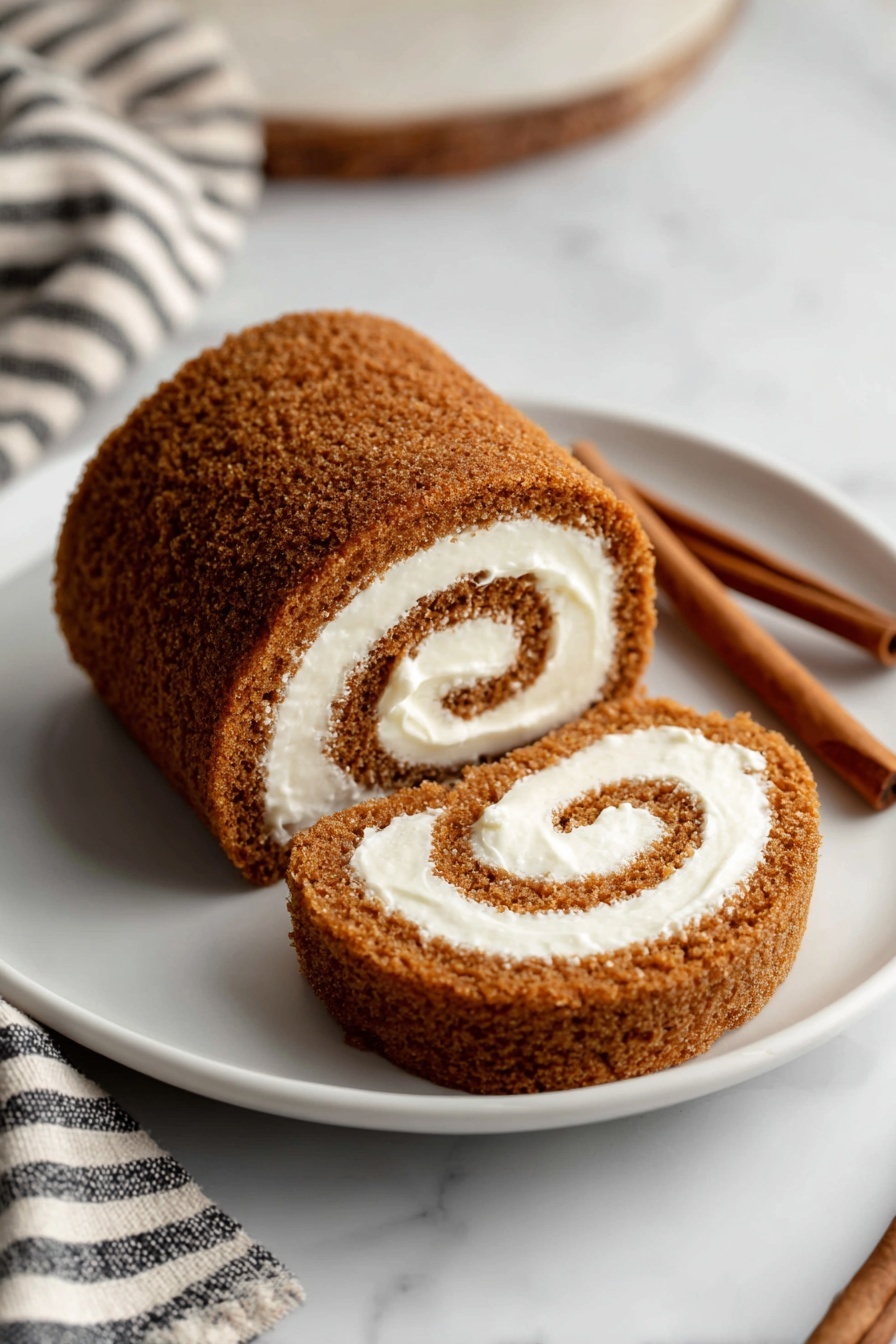 Pumpkin Roll with Cream Cheese Filling Recipe - Serving