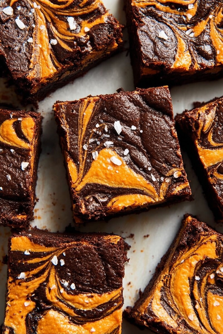 Pumpkin Cream Cheese Swirled Brownies Recipe - Serving