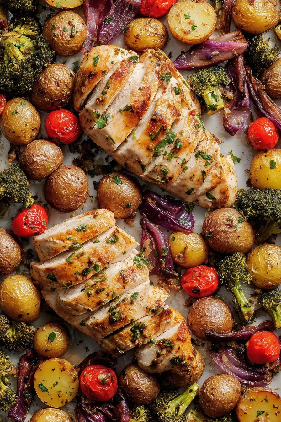 Sheet Pan Chicken and Veggies Recipe - Serving