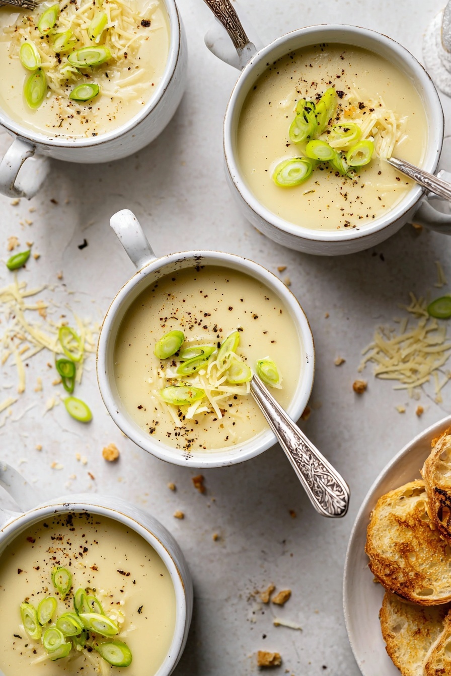 Roasted Garlic Cheddar Cauliflower Soup Recipe - Serving