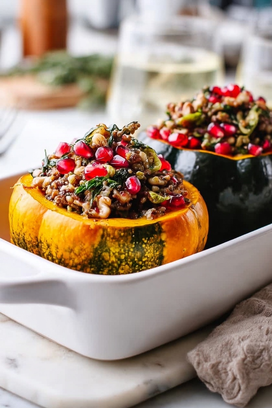 Stuffed Acorn Squash with Tempeh and Herbs Recipe - Serving