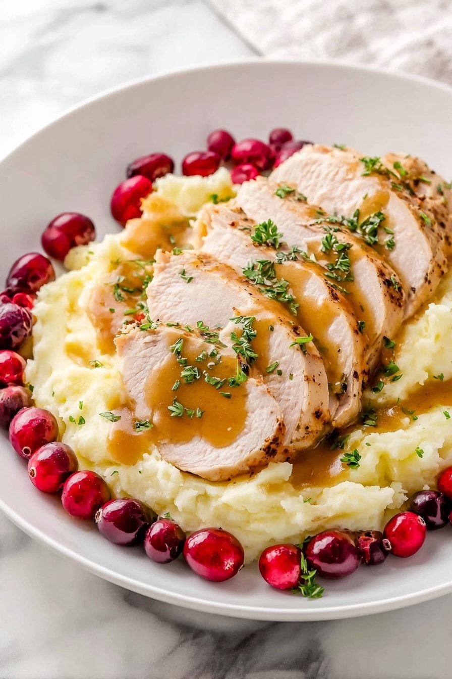 Instant Pot Turkey Breast with Rich Gravy Recipe - Serving