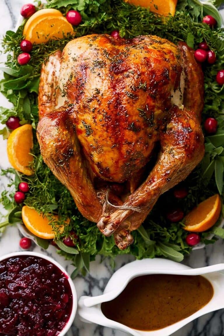 Juicy Roast Turkey with Herb Garlic Butter and Homemade Gravy Recipe