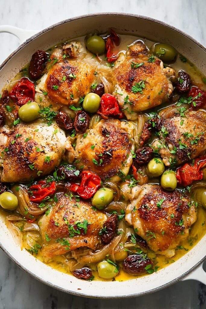 Chicken Provençal with Dates, Olives, and Cherry Tomatoes Recipe