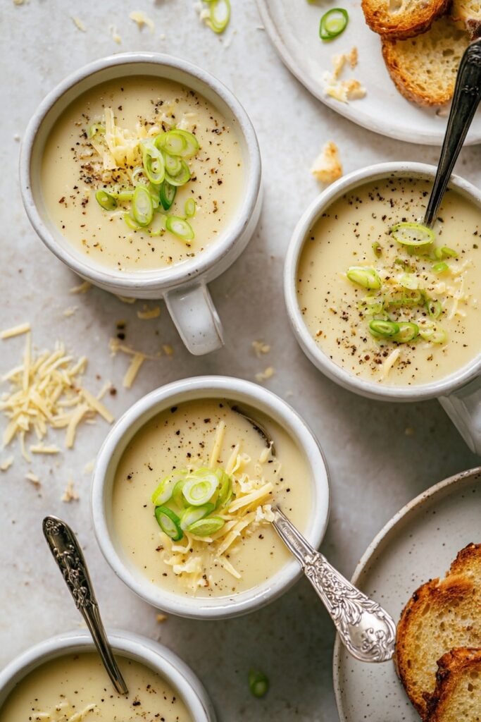 Roasted Garlic Cheddar Cauliflower Soup Recipe