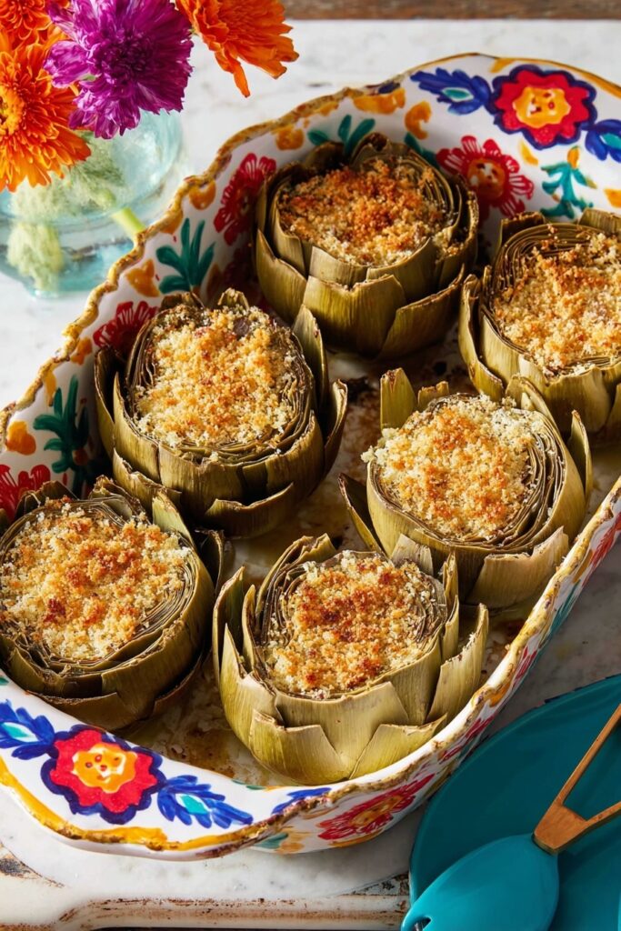 Stuffed Artichokes with Parmesan and Breadcrumbs Recipe