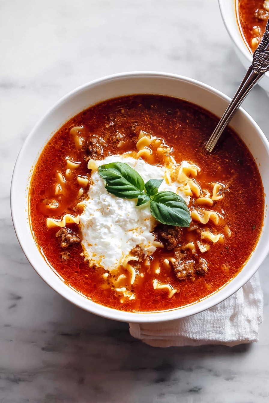 Lasagna Soup with Cheesy Dollops Recipe - Serving