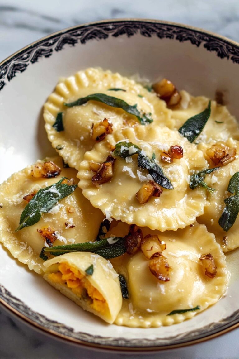 Pumpkin Ravioli with Apple Sage Butter Recipe