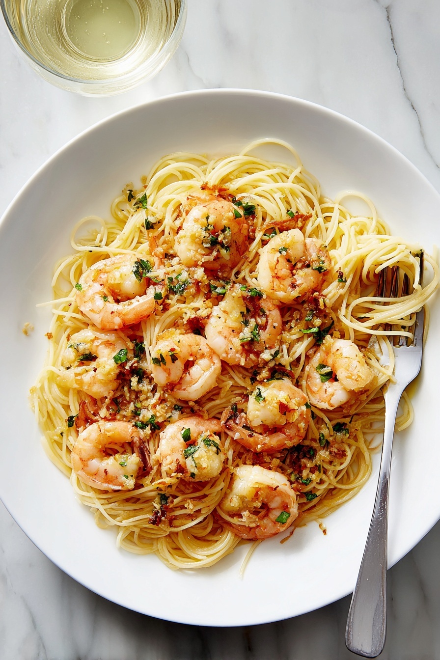 Garlic Butter Shrimp Scampi Recipe - Serving