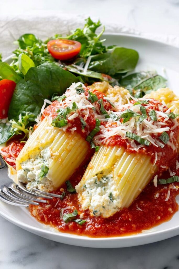 Three Cheese Manicotti Bake Recipe