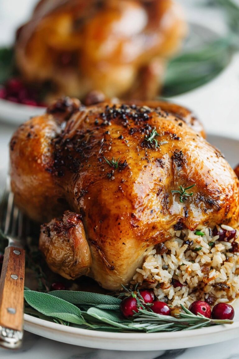 Cornish Hens with Apple Cranberry Stuffing Recipe