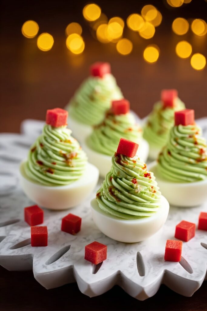 Christmas Tree Deviled Eggs Recipe
