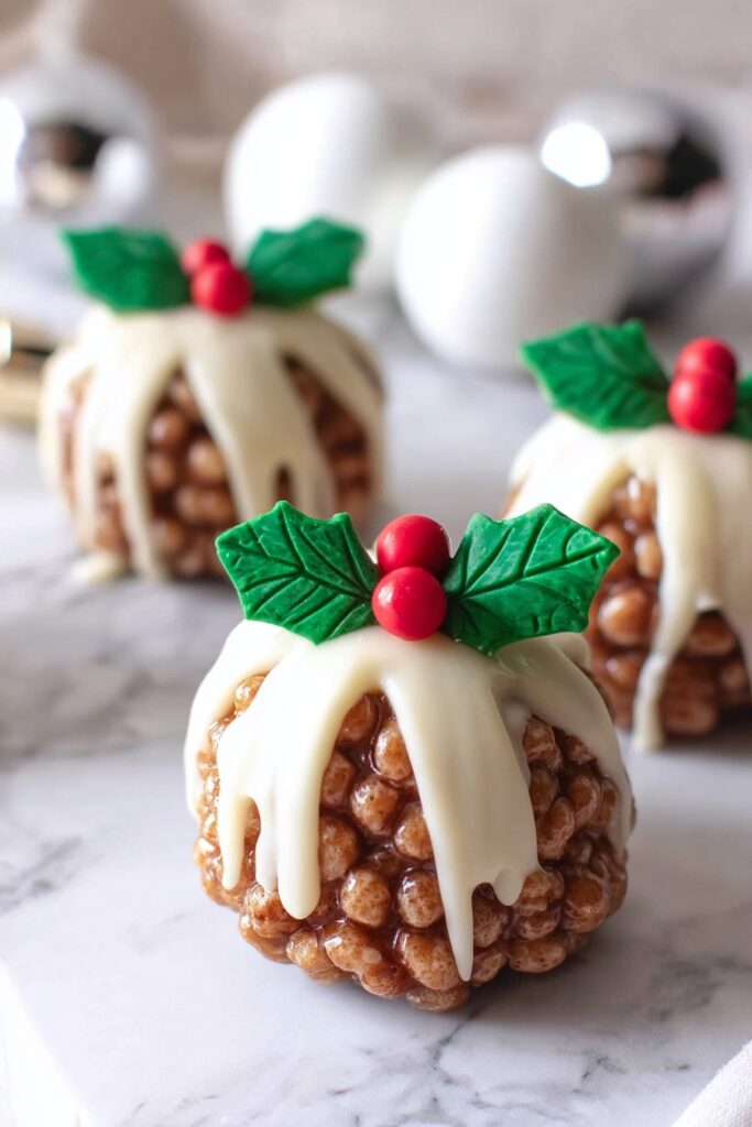 Festive Chocolate Rice Krispie Puddings Recipe