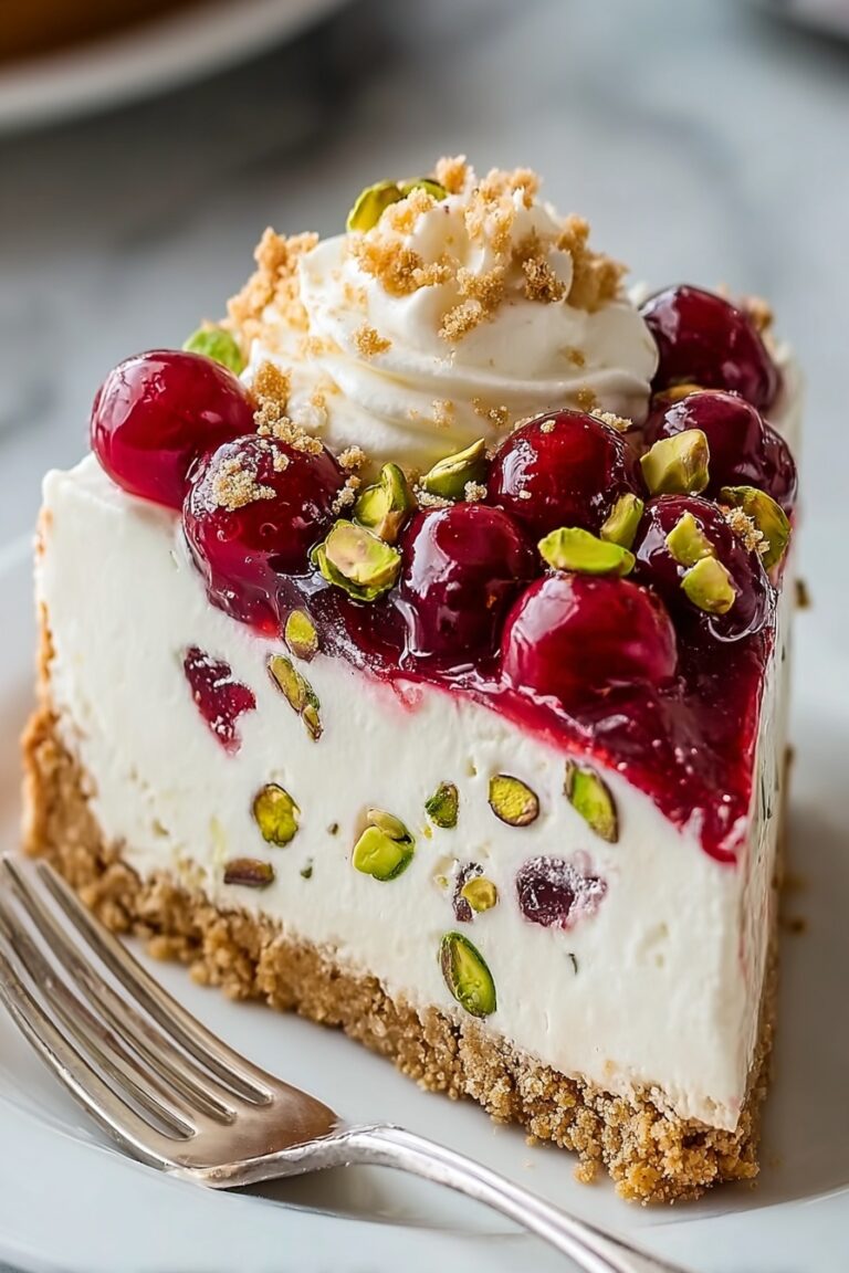 Cherry Pistachio Cheesecake Recipe