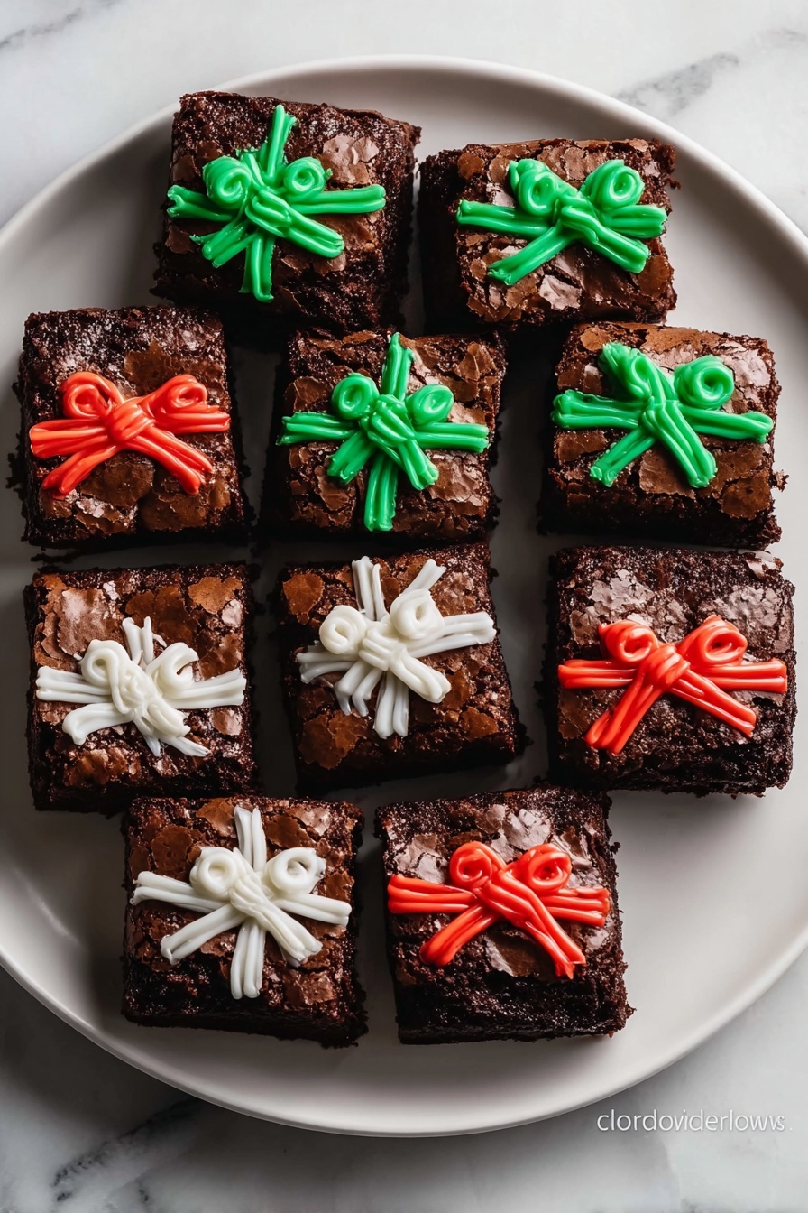 Festive Chocolate Brownie Gift Squares Recipe - Serving