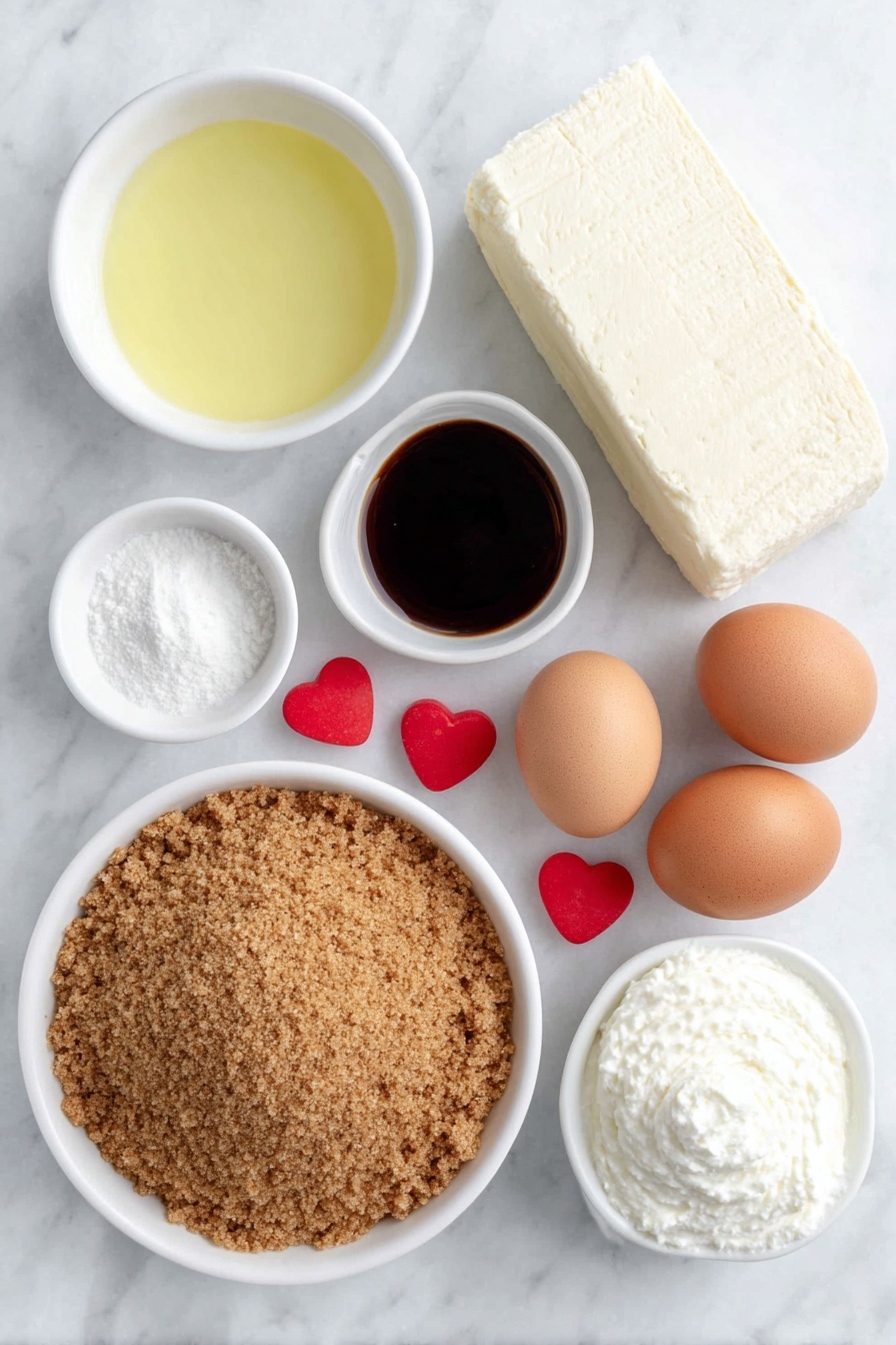 Flat lay of small white ceramic bowl of pale golden graham cracker crumbs, small white ceramic bowl with melted butter glistening, block of creamy white cream cheese with smooth edges, small white ceramic bowl of fine white granulated sugar, small white ceramic bowl of thick white sour cream, small white ceramic bowl with clear vanilla extract, small white ceramic bowl containing vibrant green liquid food coloring, whole brown eggs with clean shells, dollop of fresh white whipped cream in a small white ceramic bowl, few bright red heart-shaped candies placed neatly nearby, all arranged symmetrically in balanced proportions, placed on a clean white marble surface, soft natural light, photo taken with an iPhone, professional food photography style, fresh ingredients, white ceramic bowls, no bottles, no duplicates, no utensils, no packaging --ar 2:3 --v 7 --p m7354615311229779997 - Grinch Mini Cheesecakes, festive mini cheesecakes, holiday dessert ideas, Christmas party treats, easiest cheesecake recipes