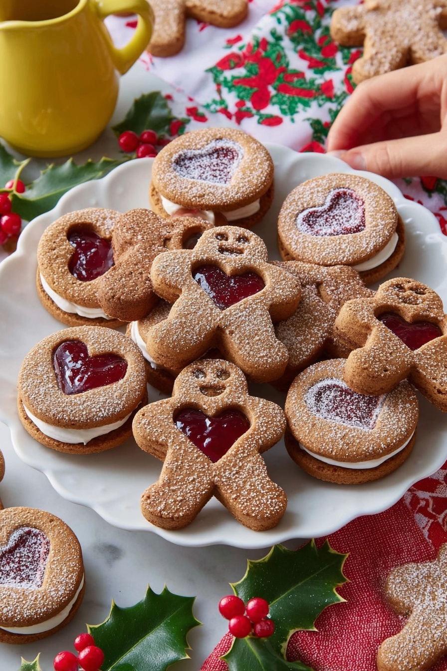 Gingerbread Cookie Sandwiches with Cranberry Filling Recipe - Serving