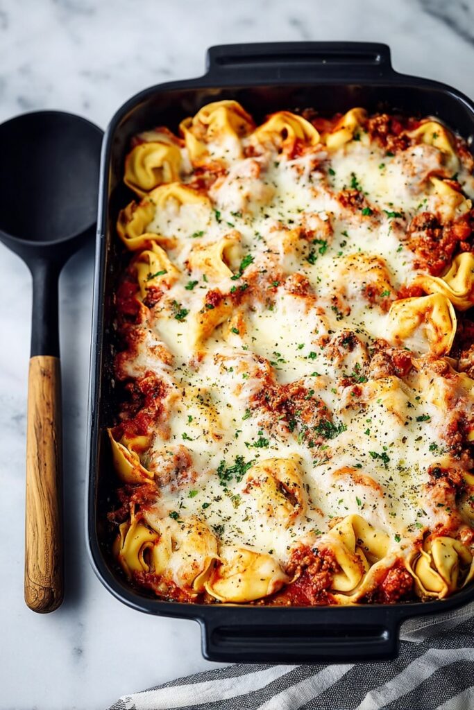 Baked Tortellini Casserole with Italian Cheese Recipe