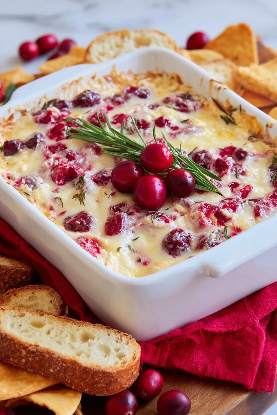 Baked Cranberry Cream Cheese Dip Recipe - Serving