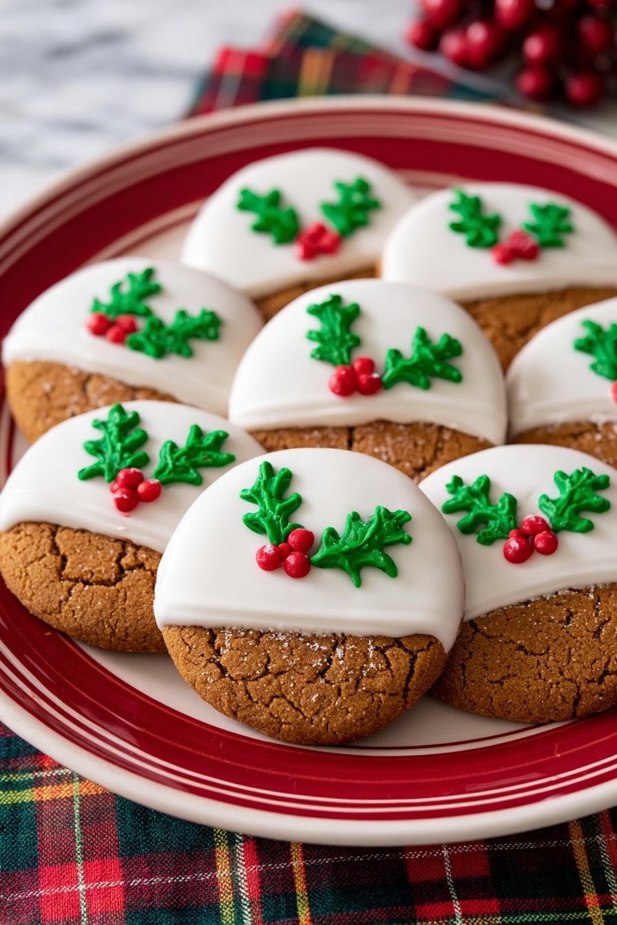 White Chocolate Dipped Ginger Cookies Recipe - Serving