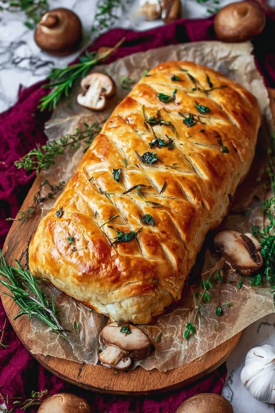 Vegan Mushroom Wellington Recipe - Serving