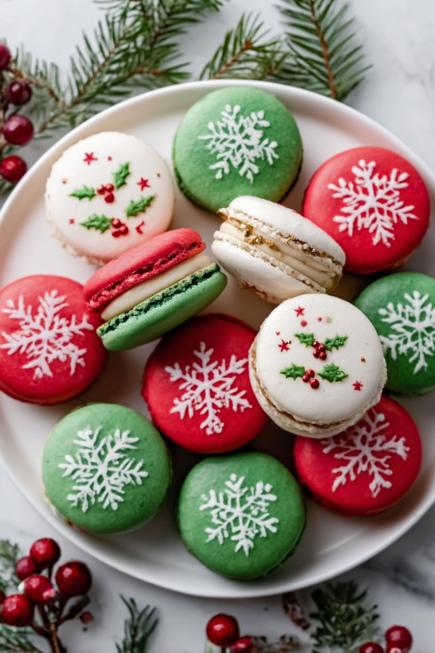Festive Christmas Macarons with Buttercream Recipe - Serving