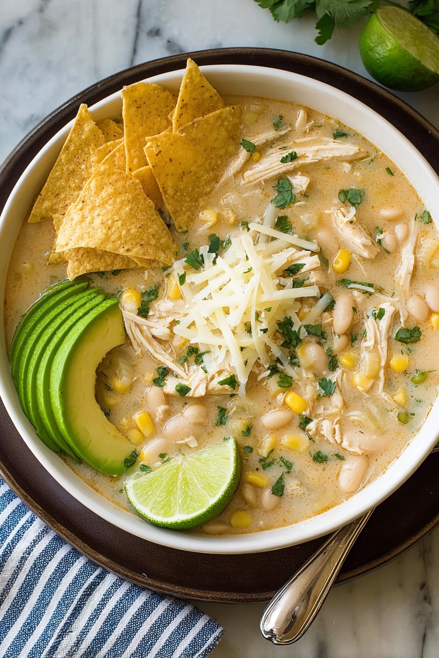 Creamy White Chicken Chili Recipe - Serving