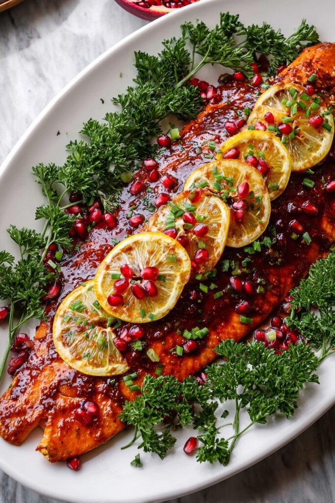 Pomegranate Orange Glazed Salmon Recipe