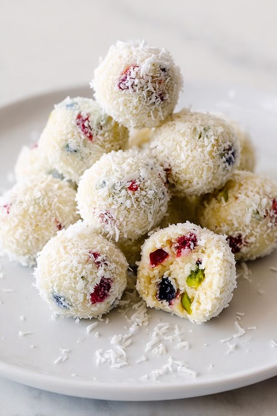 White Chocolate Cranberry Pistachio Truffles Recipe - Serving