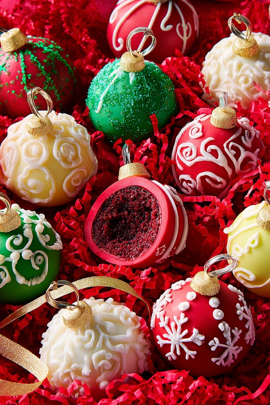 Christmas Cake Ball Ornaments Recipe - Serving