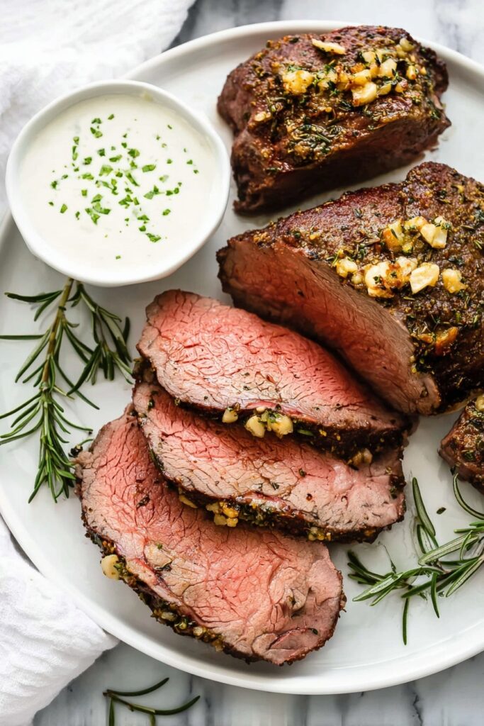 Herbed Garlic Beef Tenderloin Roast Recipe