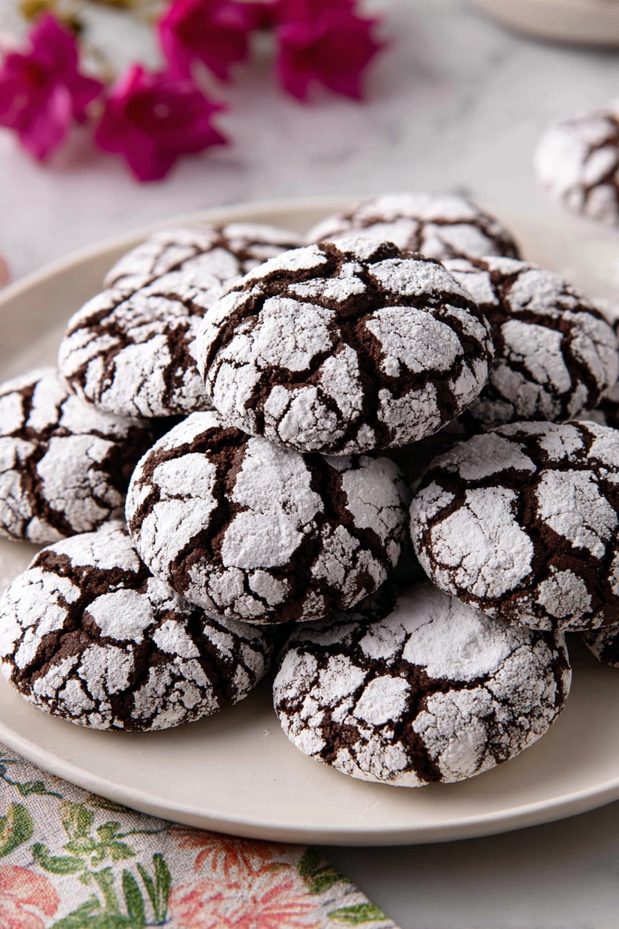 Chocolate Crinkle Cookies Recipe - Serving
