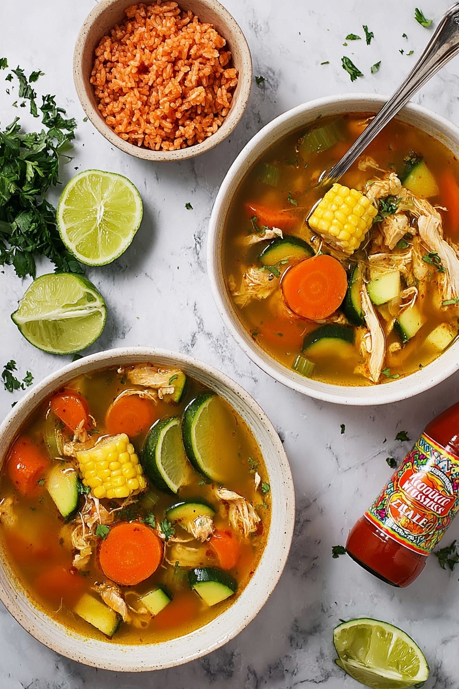 Caldo de Pollo Chicken Soup Recipe - Serving